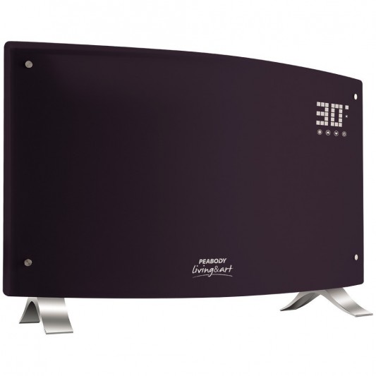 PEABODY CALEFACTOR CONVECTOR VQD20N 2000W FRENTE VIDRIO CURVO TEMPLADO C/SELECTOR DE TEMPERATURA NEGRO
