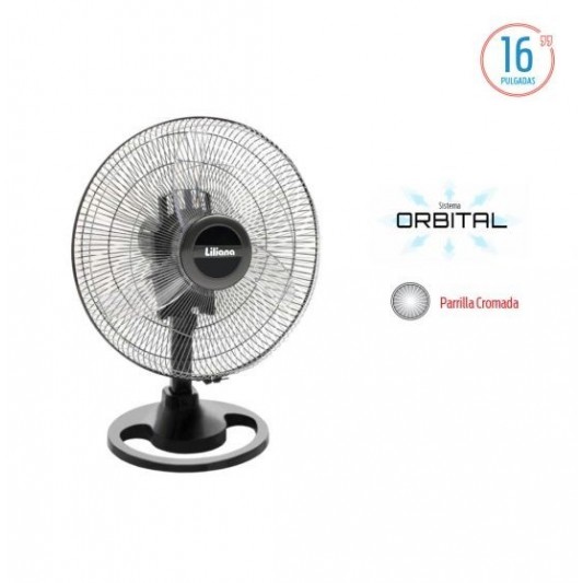 LILIANA VENTILADOR DE MESA 16" VVSOC16 ORBITAL PARR.CROMADO/ASP.TRANSPARENTES