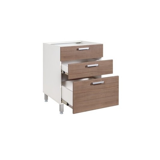 ITAR BAJO CAJONERA 600 C/3 CAJONES SLIM T. ITALIA C/PATAS Y MANIJAS CBCP060I7421