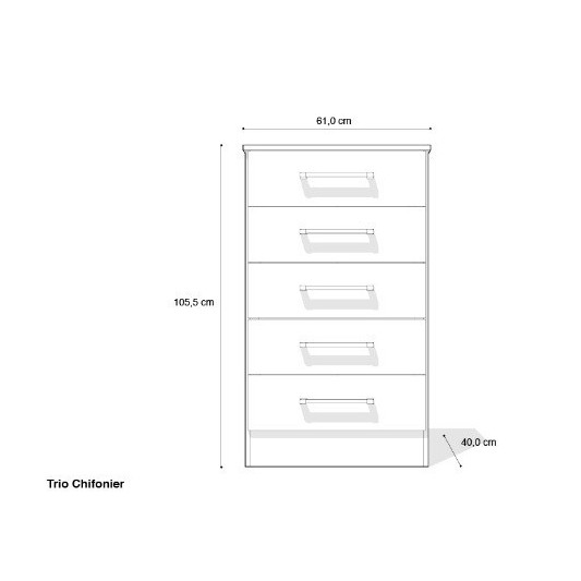 RICCHEZZE CHIFONIER 34508134 TRIO 5 CAJONES NEBRASKA