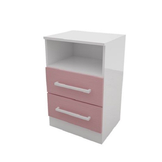 DELOS MESA DE LUZ DJ120 ROSA 2 CAJ. C/ESTANTE