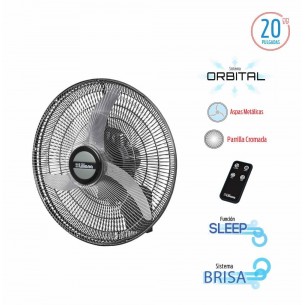 LILIANA VENTILADOR DE PARED VVWC2016 2O" ORBITAL C/CONTROL PARRILLA CROMADA ASPA METAL