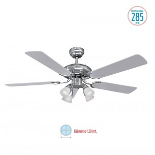 LILIANA VENTILADOR DE TECHO VVT-HM415 5 ASP MAD  REG 5 VEL  285RPM C/LUZ