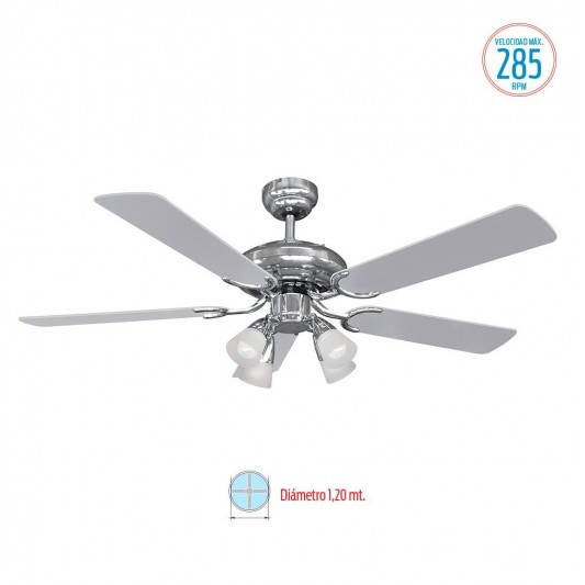 LILIANA VENTILADOR DE TECHO VVT-HM415 5 ASP MAD  REG 5 VEL  285RPM C/LUZ