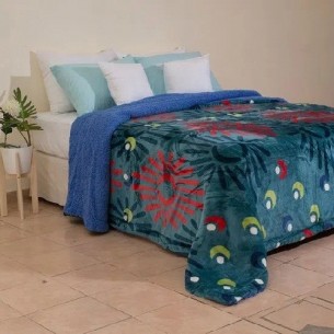 CASABLANCA FRAZADA 4201 BORREGO REVERSIBLE 220X240 TURQUEZA