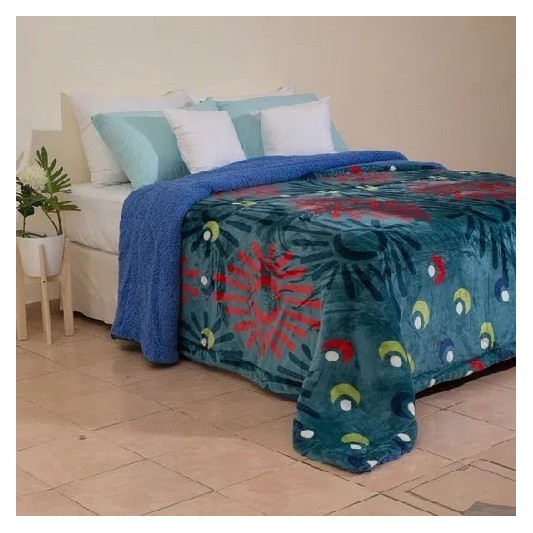 CASABLANCA FRAZADA 4201 BORREGO REVERSIBLE 220X240 TURQUEZA