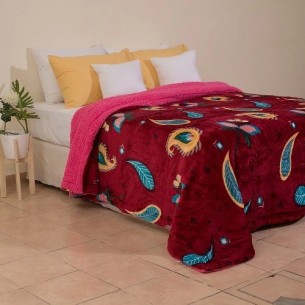 CASABLANCA FRAZADA 4201 BORREGO REVERSIBLE 220X240 CEREZO