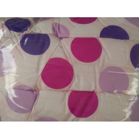 CASABLANCA 3100 ACOLCHADO ORO 1 1/2PL CORAZON/CIRCULOS ROSA