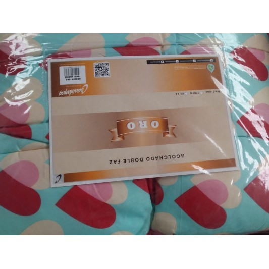 CASABLANCA 3100 ACOLCHADO ORO 1 1/2PL CORAZON TURQUESA