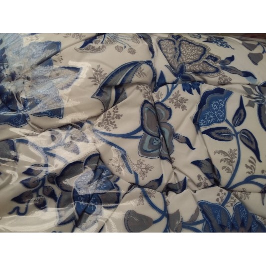 CASABLANCA 3200 ACOLCHADO PLATA 1 1/2PL FLORES AZUL