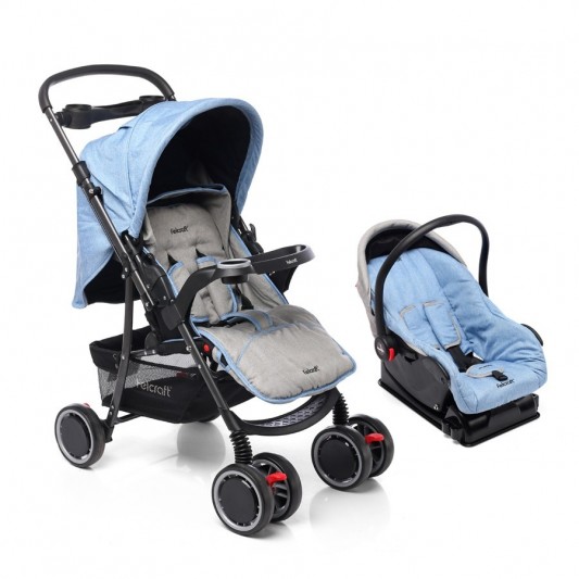 FELCRAFT COCHE DE PASEO TS-922 PUEBLA TRAVEL SYSTEM C/BUTACA CELESTE