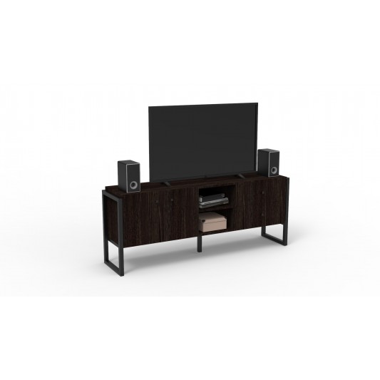 DELOS RACK MESA TV DE HIERRO DST04RT 1.61M ROBLE TERMONEGRO