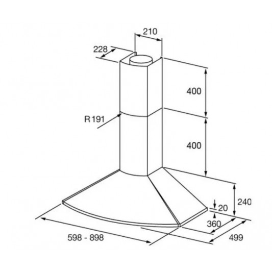SPAR CAMPANA CONVEXA 90CM ACERO... SPAR CAMPANA CONVEXA 90CM ACERO...