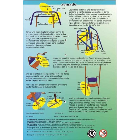 JUEGOSOL HAMACA GEMELA GRANDE ART. 83...