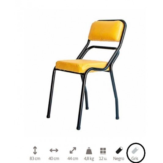 MEGAMETAL SILLA ACONCAGUA CAÑO GRIS...