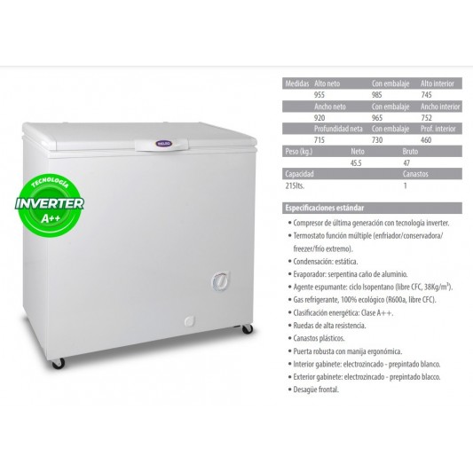 INELRO FREEZER HORIZONTAL FIH-270A++...