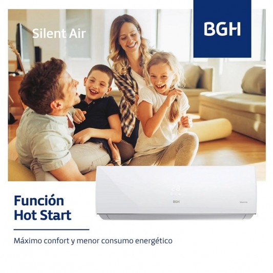 BGH SILENT AIRE ACONDICIONADO BS26WCAU 2600W FRCAL REMOTO