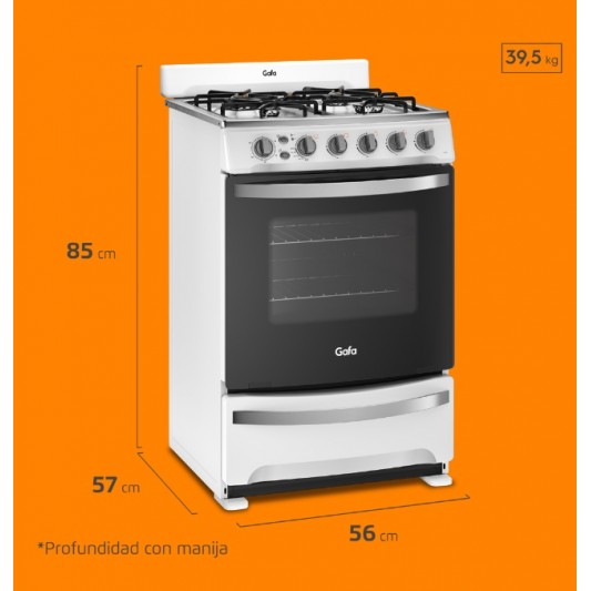 GAFA COCINA CGB56 LUZ/ENCEND/BLANCA MG