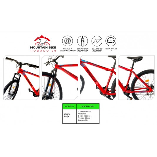 GCA BICICLETA MOUNTAINBIKE ZEUS R29...