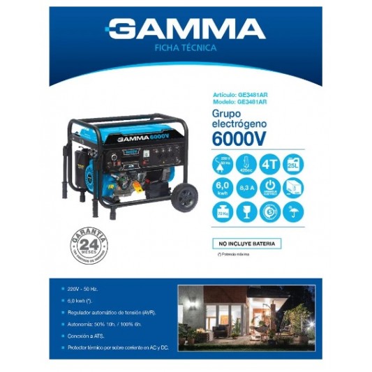 GAMMA GRUPO ELECTROGENO GE-3481AR...