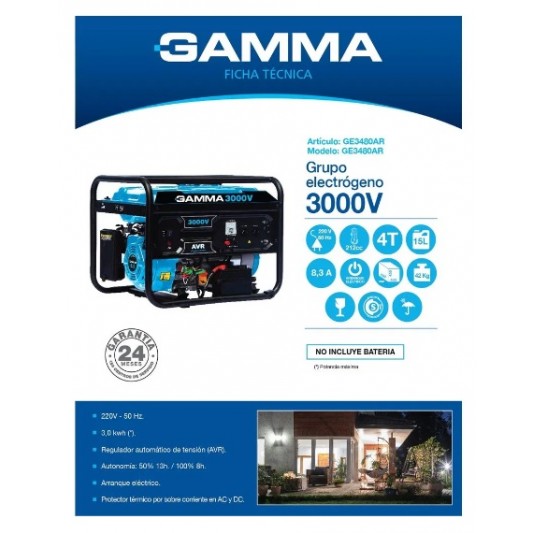 GAMMA GRUPO ELECTROGENO GE-3480AR... GAMMA GRUPO ELECTROGENO GE-3480AR...