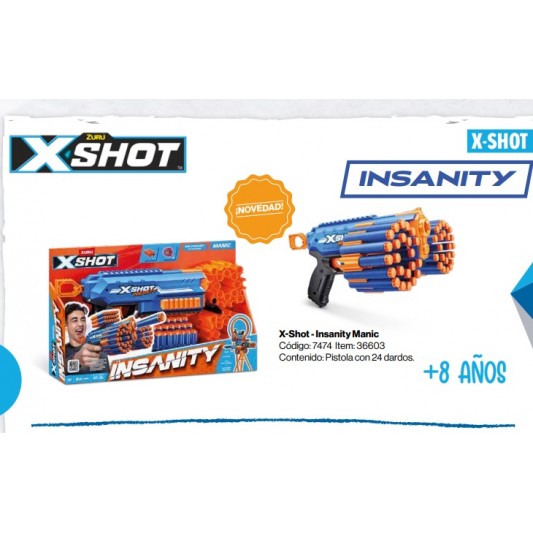 ZURU X-SHOT INSANITY MANIC PISTOLA...