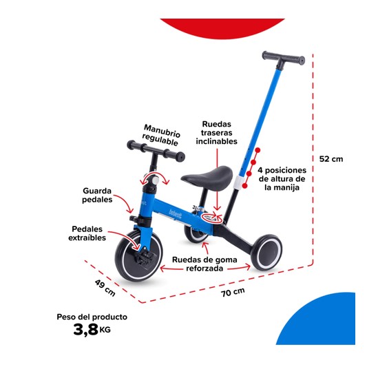 BEBESIT TRICICLO SL-2023C 2 EN 1...