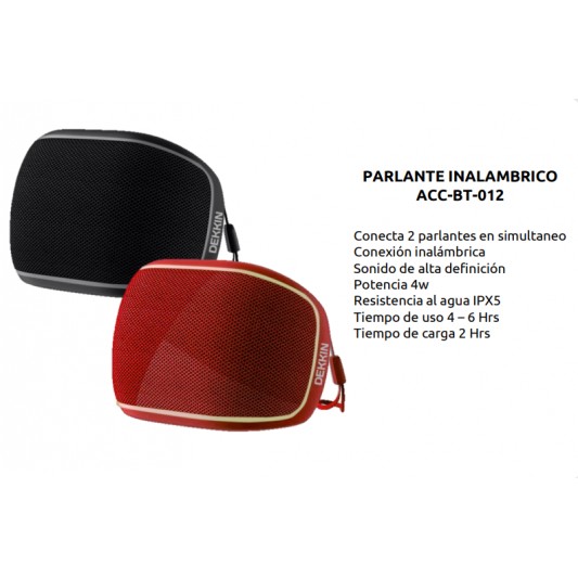DEKKIN PARLANTE BLUETOOTH BT-012RO... DEKKIN PARLANTE BLUETOOTH BT-012RO...