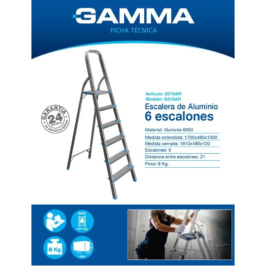 GAMMA ESCALERA ALUMINIO G218AR 6...