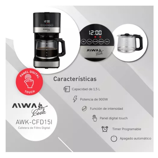 AIWA CAFETERA DE FILTRO AWK-CFD15I 1.5LT