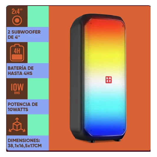 KAZZ PARLANTE RUDI BLUETOOTH 10W RMS... KAZZ PARLANTE RUDI BLUETOOTH 10W RMS...
