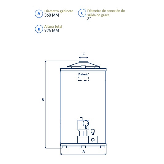 SEÑORIAL TERMOTANQUE 50 LTS.G.N. ALTA...