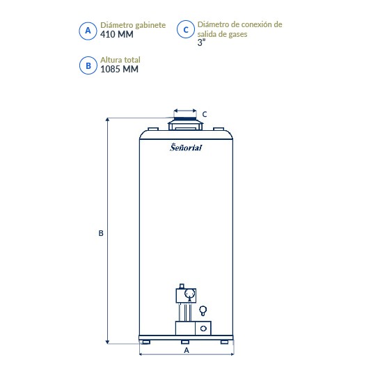 SEÑORIAL TERMOTANQUE 85 LTS GN L...