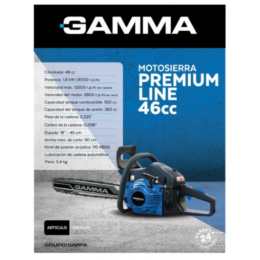 GAMMA MOTOSIERRA G-1852AR 18" 46CC...