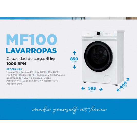 MIDEA LAVARROPAS MF-100W60/W-A01 6KG...