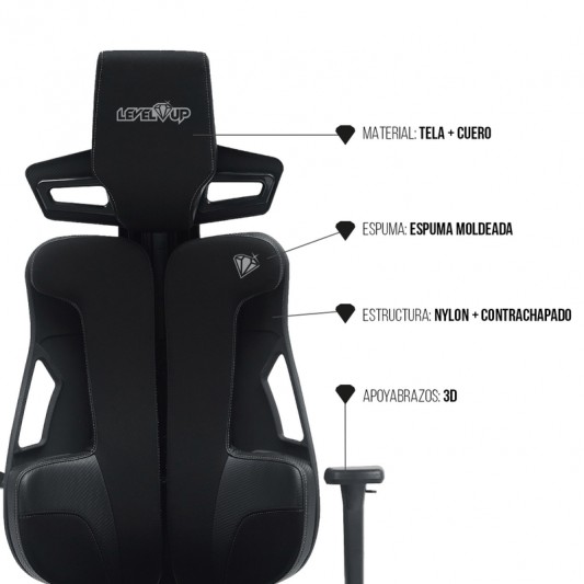 LEVEL UP SILLA GAMER ZEUS PRO NEGRA