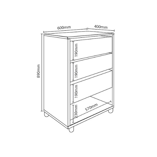 DELOS COMODA DLD-09GC 3 CAJONES DELOS COMODA DLD-09GC 3 CAJONES