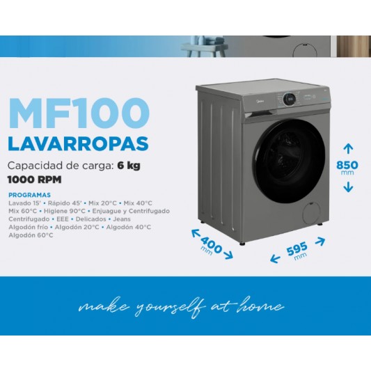 MIDEA LAVARROPAS MF-100W60/T-A01 6KG... MIDEA LAVARROPAS MF-100W60/T-A01 6KG...