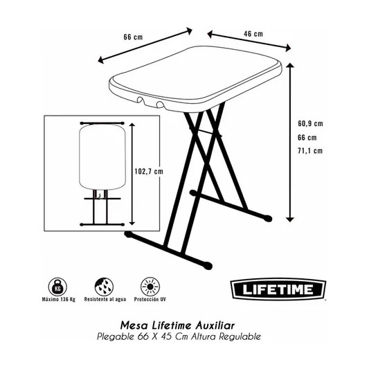 LIFETIME MESA AUXILIAR PLEGABLE...