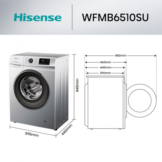 HISENSE LAVARROPAS WFMB6510SU FRONTAL...