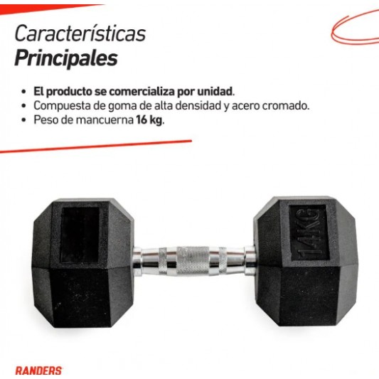 RANDERS MANCUERNA EXAGONAL ENGOMADA...