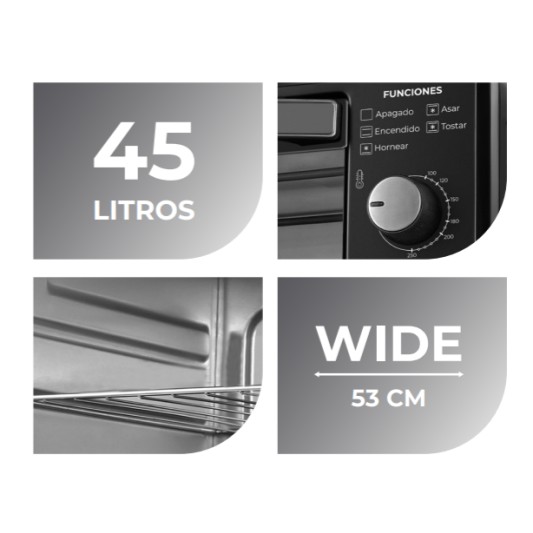 HORNO EUROCOOK EOEC-DN35E-M-KI 45LT... HORNO EUROCOOK EOEC-DN35E-M-KI 45LT...