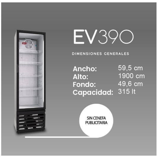 NEBA HELADERA EXHIBIDORA EV-390 350 LTS