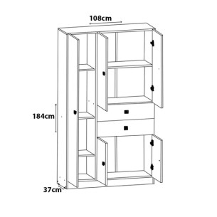 ORLANDI PLACARD MULTIFUNCION 717 ECO 1072X1835X365 2