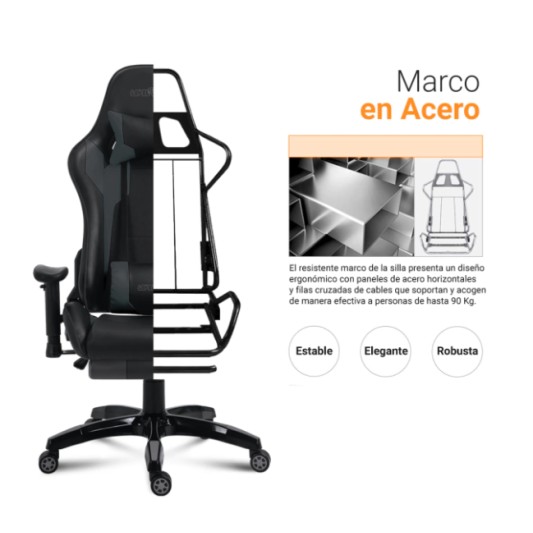 LEVEL UP SILLA GAMER APOLO NEG/GRIS