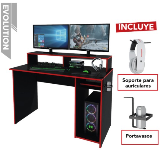 CENTRO ESTANT ESCRITORIO GAMMER EG-1R...