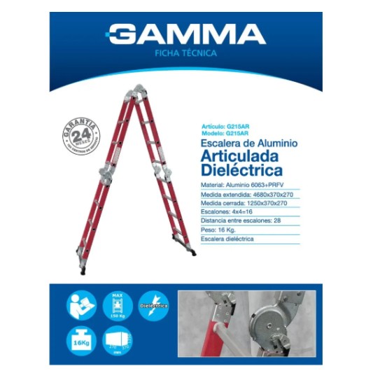 GAMMA ESCALERA ALUMINIO G-215AR...