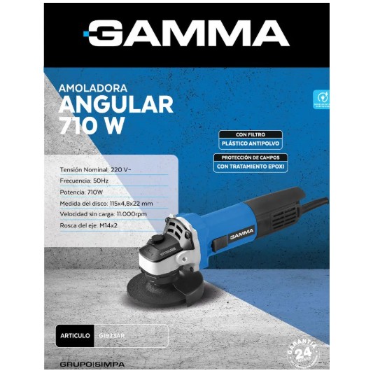 GAMMA AMOLADORA ANGULAR G-1923AR 710W...