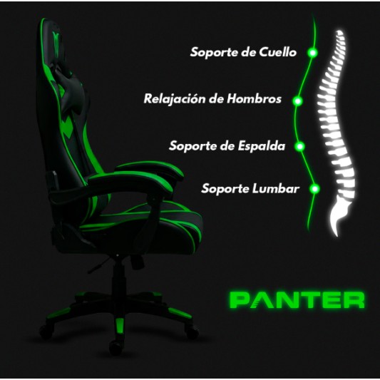 PANTER SILLA GAMER SGZ-NV NEGRA-VERDE