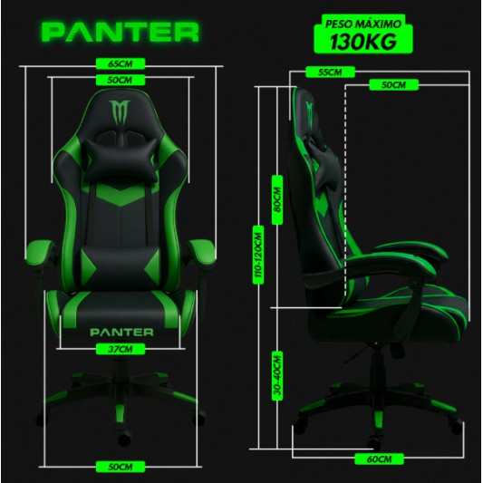 PANTER SILLA GAMER SGZ-NV NEGRA-VERDE